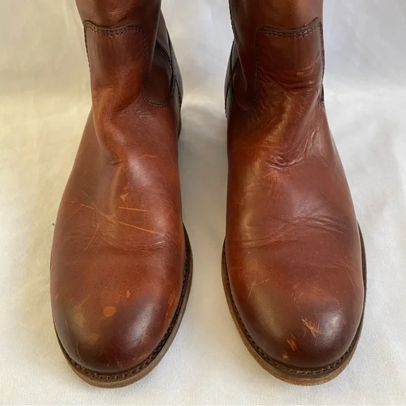Frye Melissa 2-Button Cognac Leather Boot - Picture 4 of 12